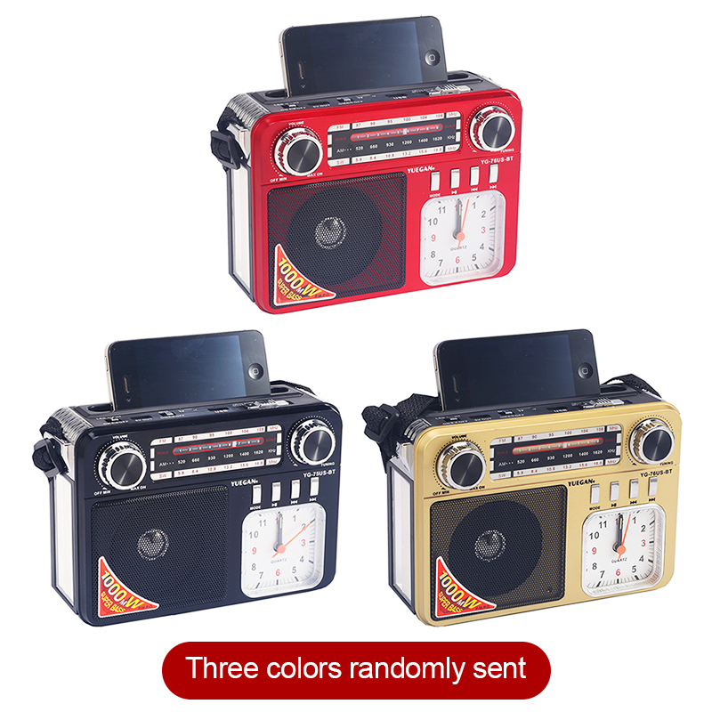 📻 Multifunkční přenosné rádio – přehrávání FM/AM/SW, Bluetooth, MP3, svítilna a solární nabíjení