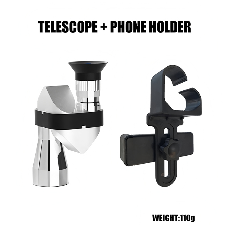 Specifikace:Kovový monokulární dalekohled + klip na telefon
