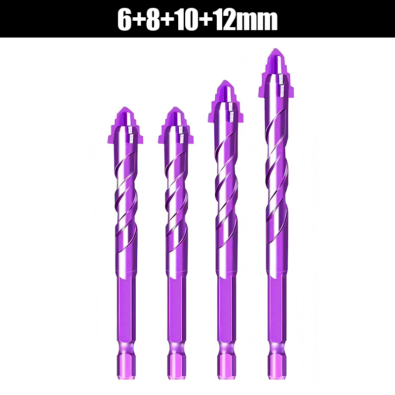 🧰⚒️【6-12 mm】Nový vroubkovaný vrták ze slitiny karbidu wolframu, ostrý a odolný proti opotřebení, vhodný pro mokré i suché vrtání při domácích úpravách.