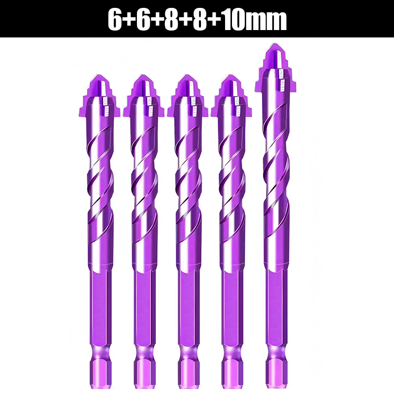 🧰⚒️【6-12 mm】Nový vroubkovaný vrták ze slitiny karbidu wolframu, ostrý a odolný proti opotřebení, vhodný pro mokré i suché vrtání při domácích úpravách.