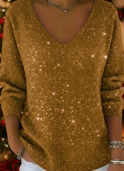 💥👚👚Nový dámský svetr s dlouhým rukávem a výstřihem do V, podzim/zima 2026