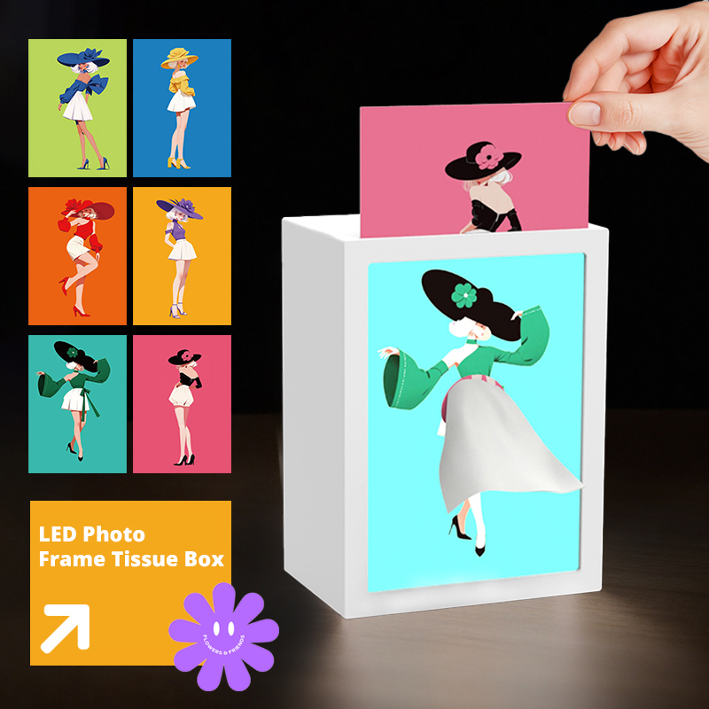 LED Photo Frame Tissue Box