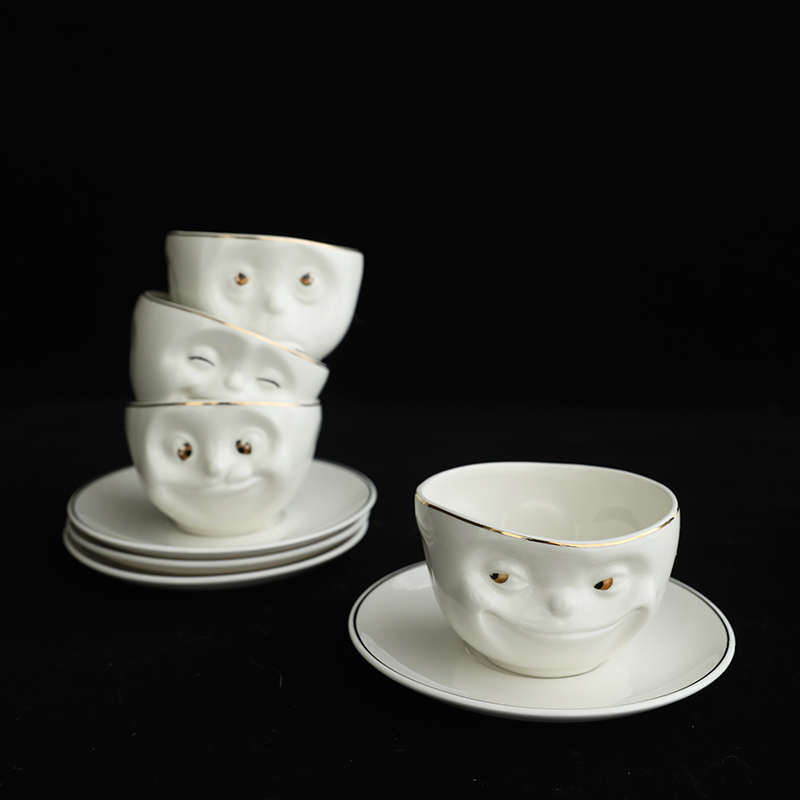 Funny 3D Face Ceramic Tea Set