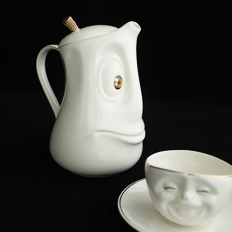 Funny 3D Face Ceramic Tea Set