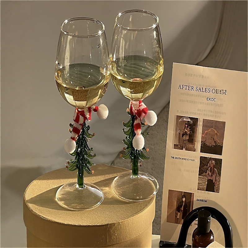 Christmas Tree Glass Goblet