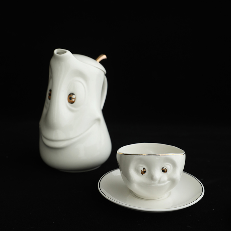 Funny 3D Face Ceramic Tea Set