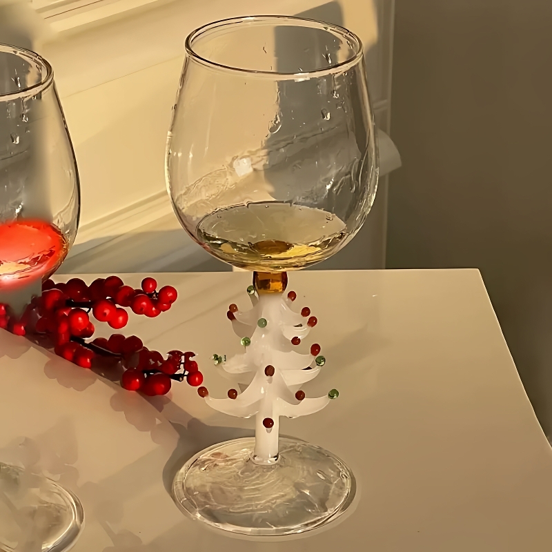 Christmas Tree Glass Goblet