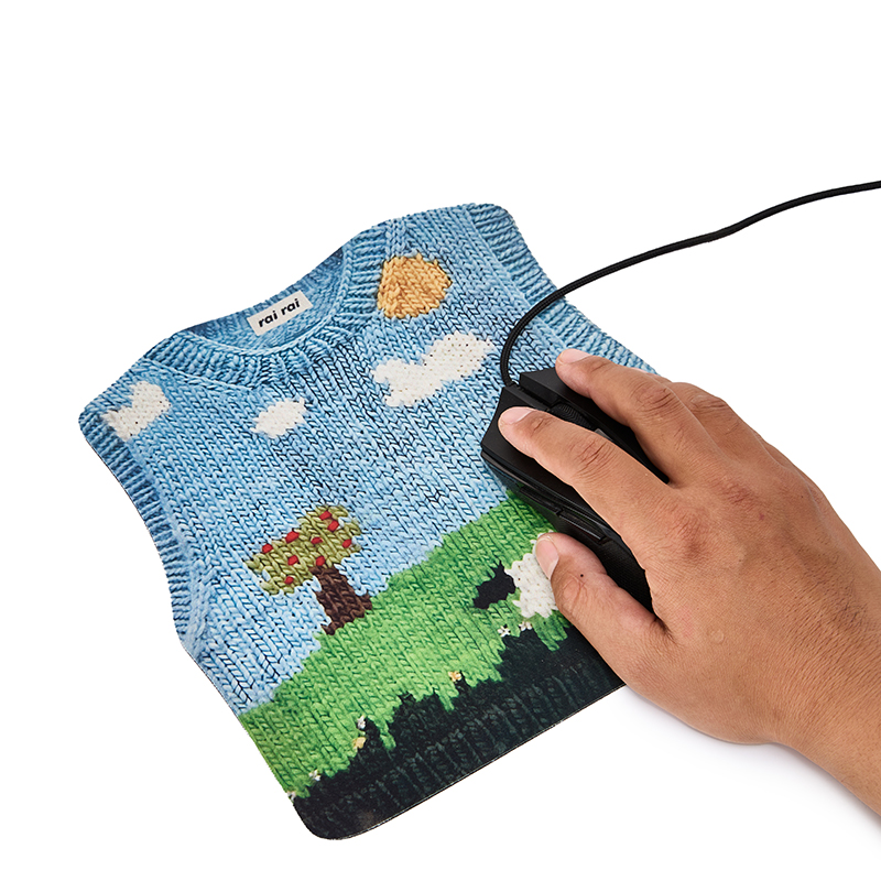 Aesthetic Knit-Pattern Mouse Pad