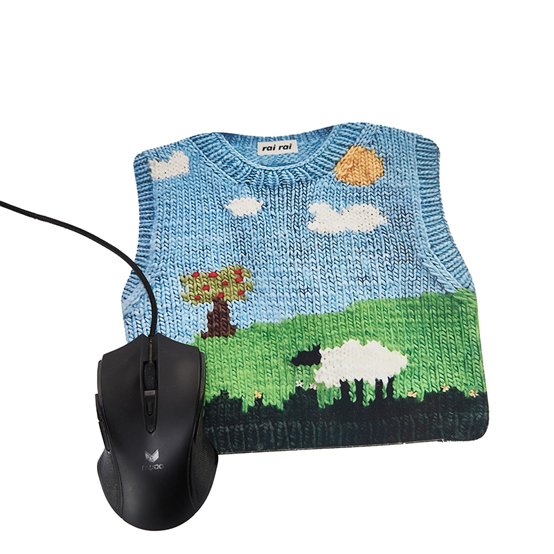Aesthetic Knit-Pattern Mouse Pad