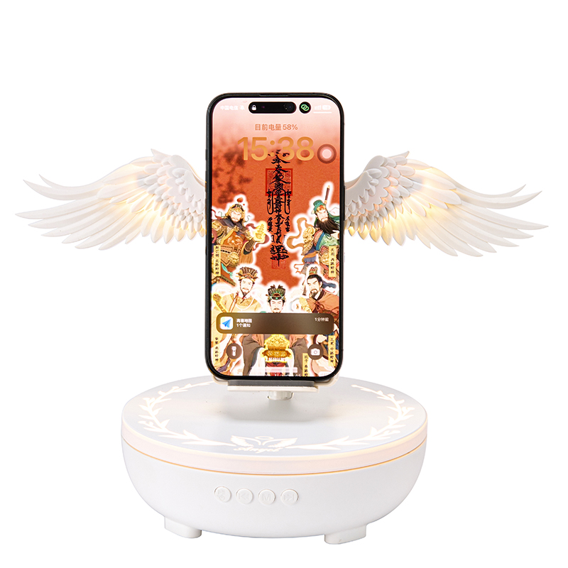 Angel Wings Bluetooth Speaker Stand with Wireless Charger