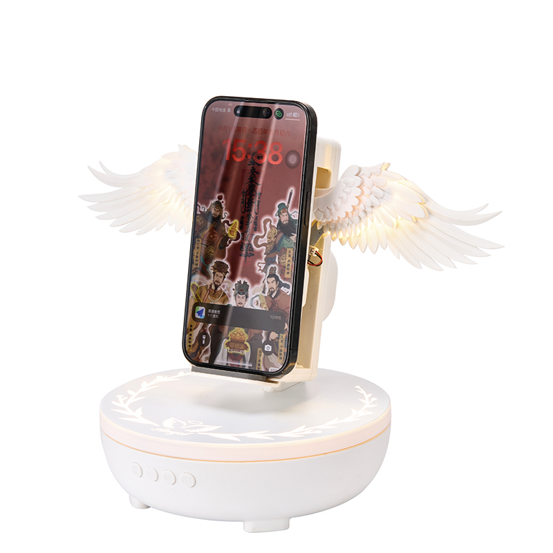 Angel Wings Bluetooth Speaker Stand with Wireless Charger