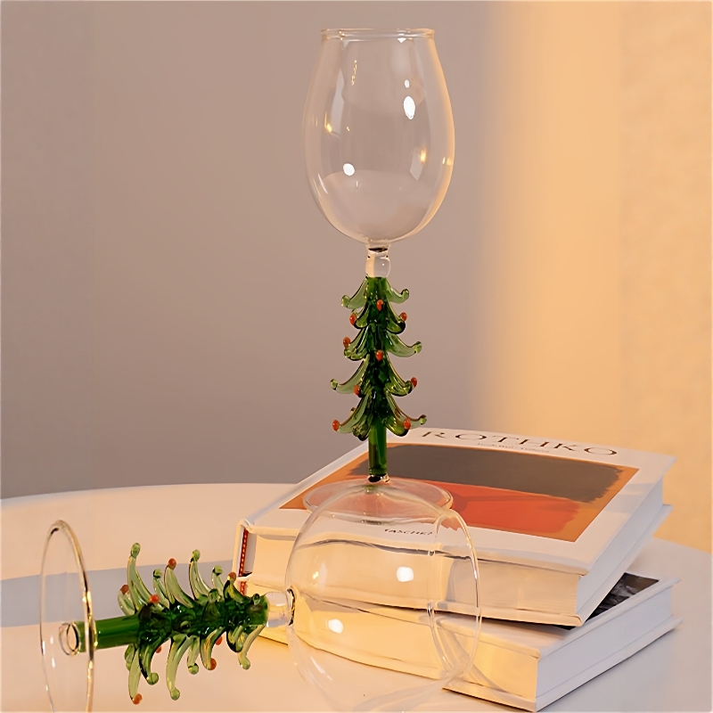 Christmas Tree Glass Goblet