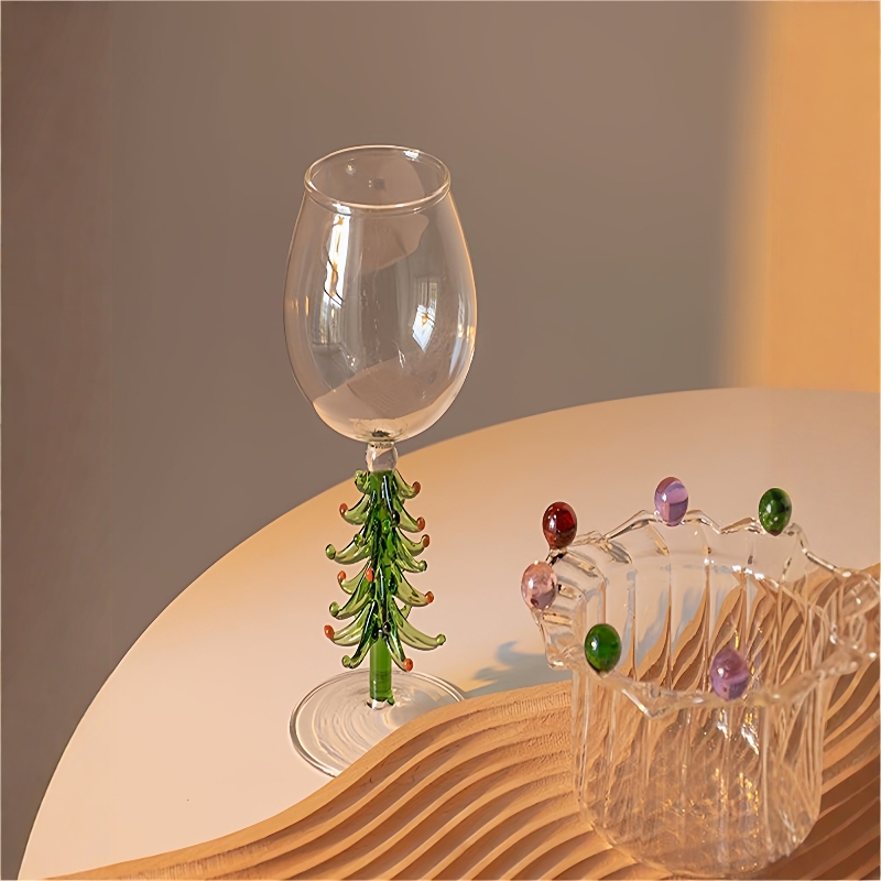 Christmas Tree Glass Goblet