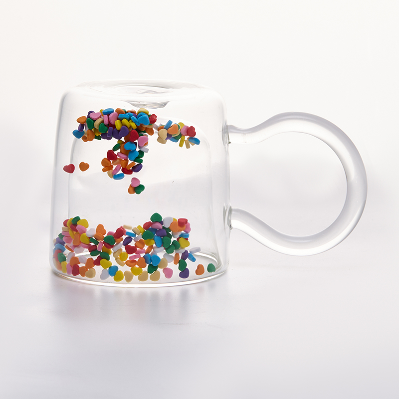 Heart-Shaped Double Wall Glass Cup