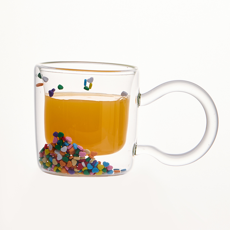 Heart-Shaped Double Wall Glass Cup