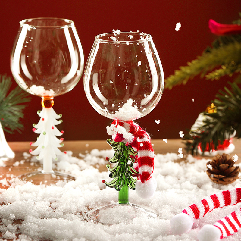 Christmas Tree Glass Goblet