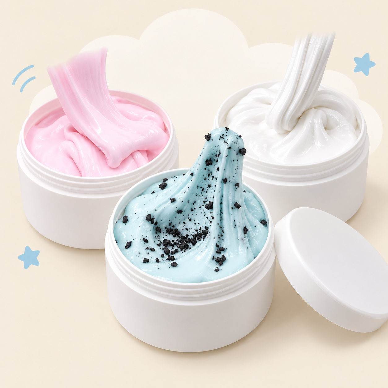 Pastel Butter-Style Slime in a Resealable Jar