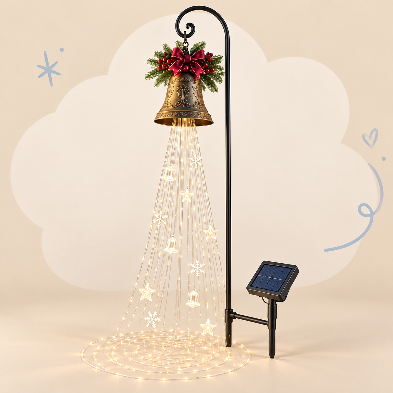 Christmas Bell Cascading-Light Garden Decoration