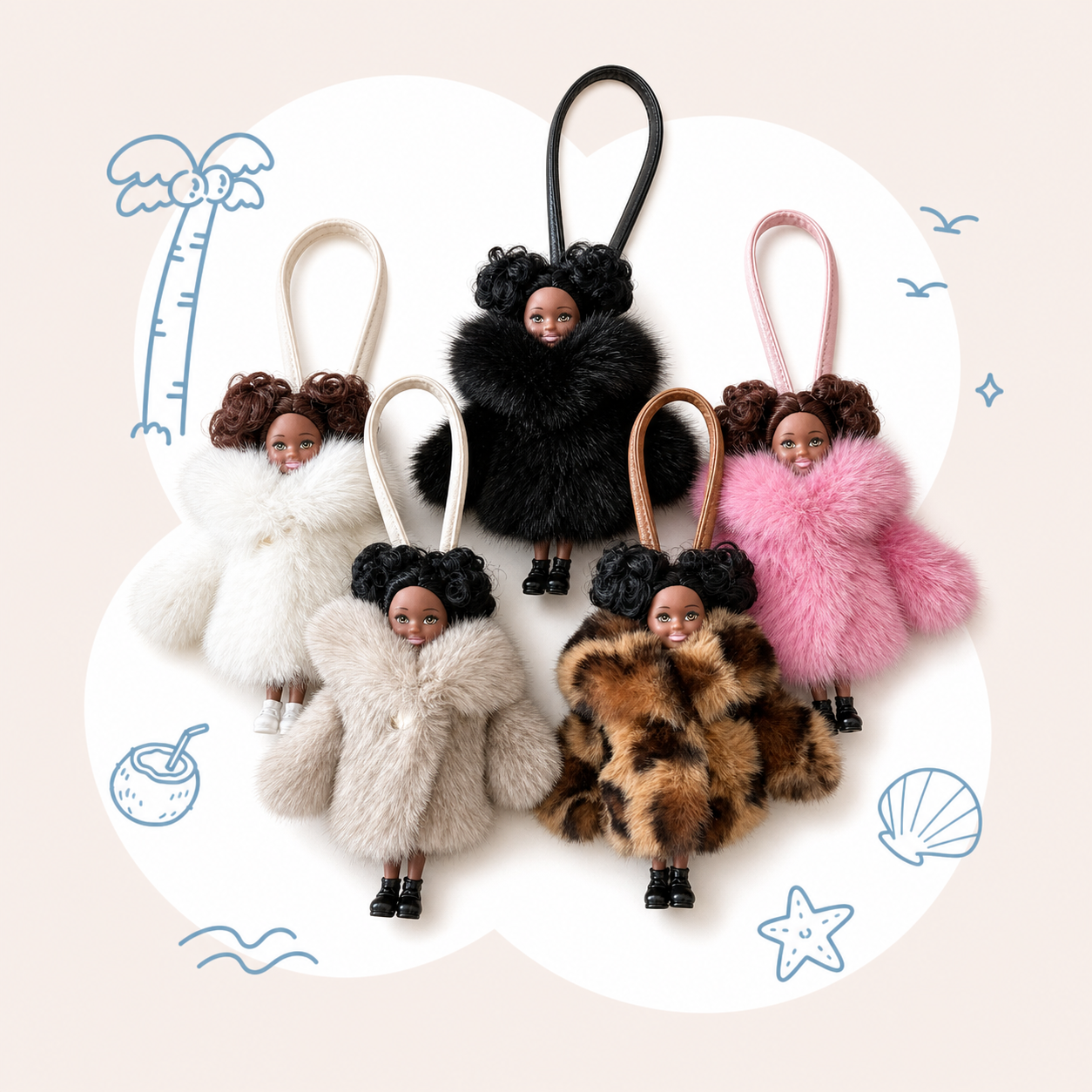 Furry Doll Bag Charm