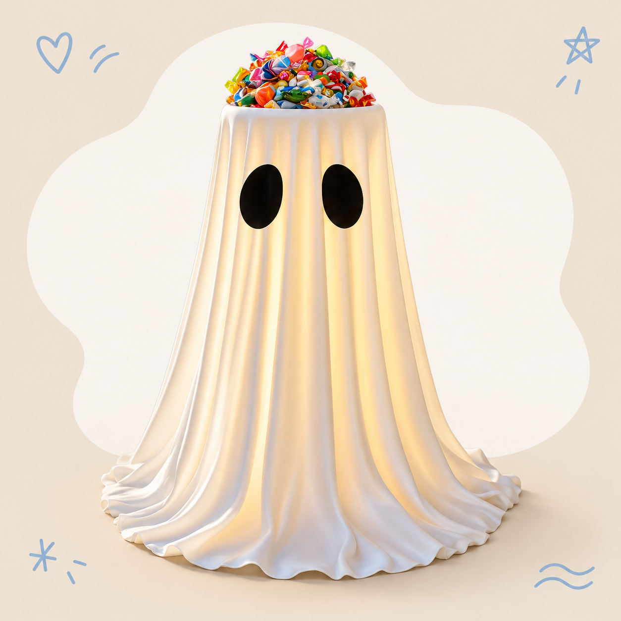 Light-Up Ghost Candy Bowl Stand、