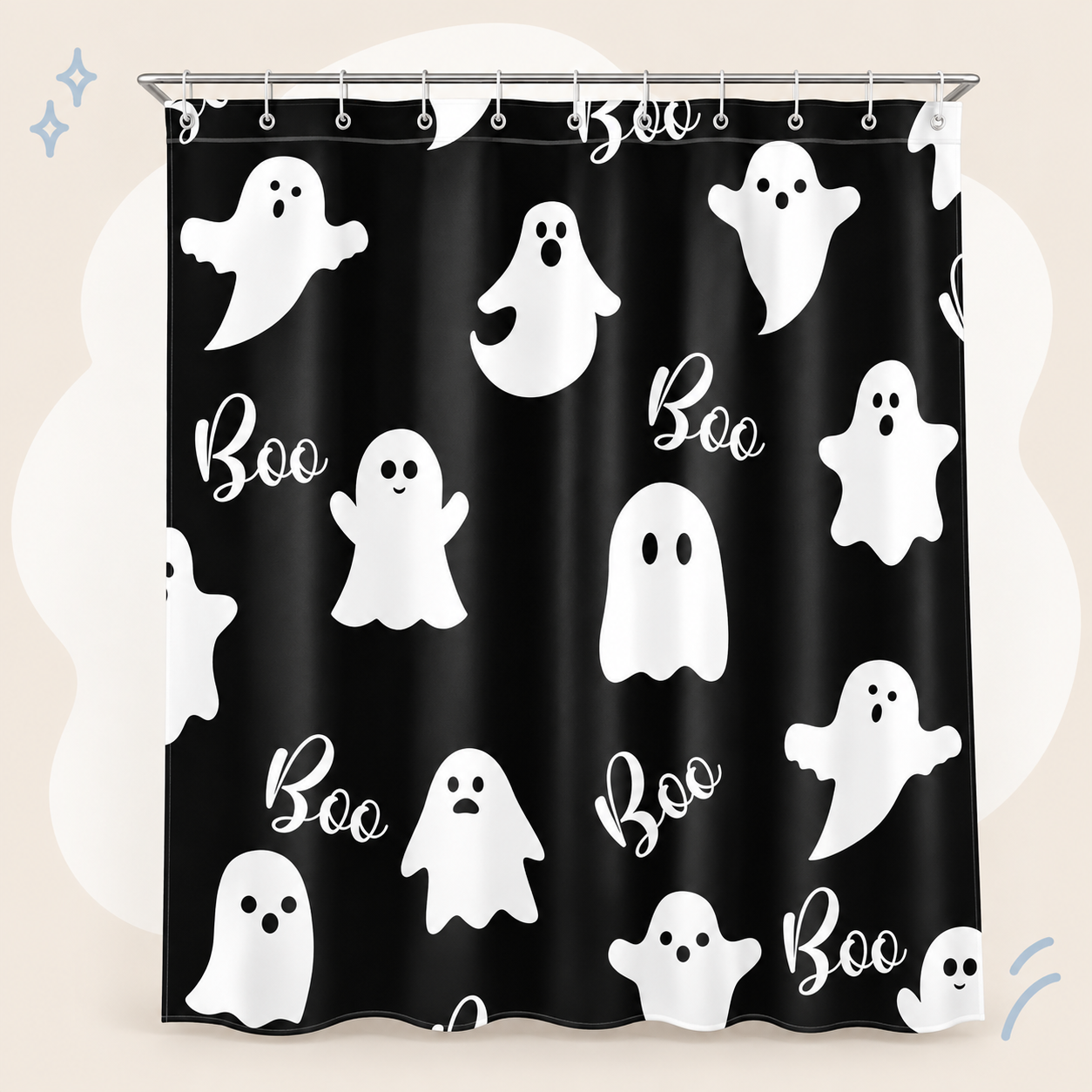 Boo Ghost Halloween Shower Curtain