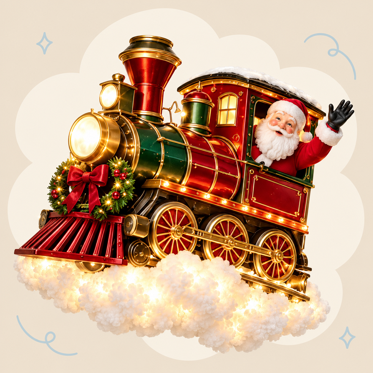 Christmas Train Winding-Path Wall Decoration