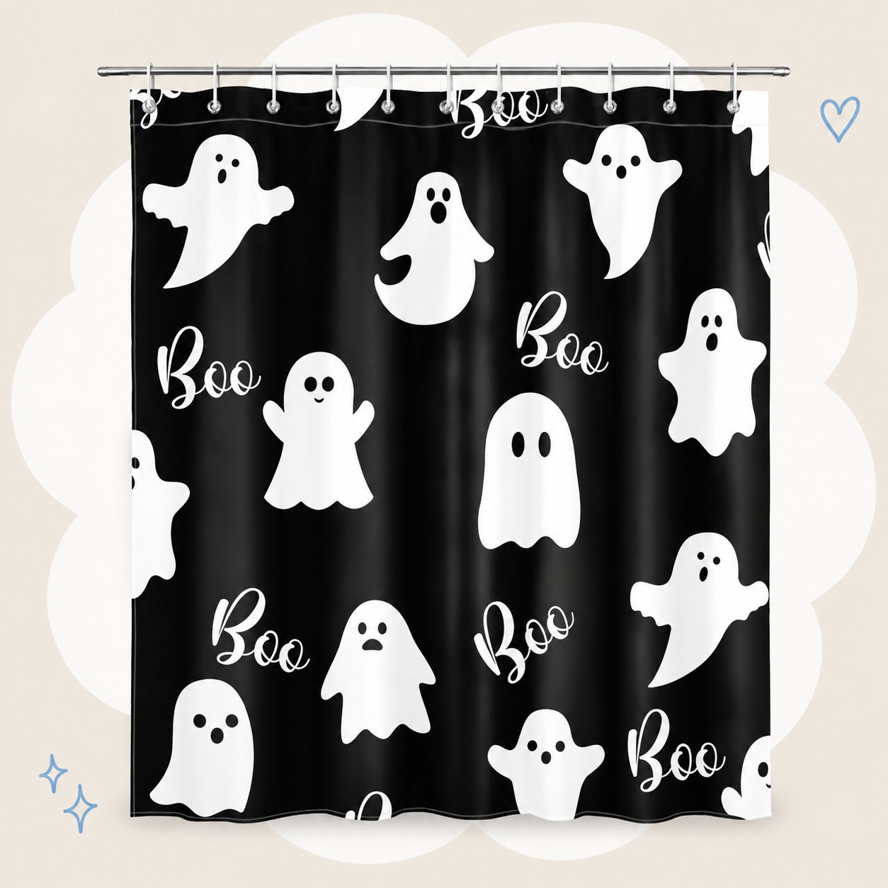 Boo Ghost Halloween Shower Curtain