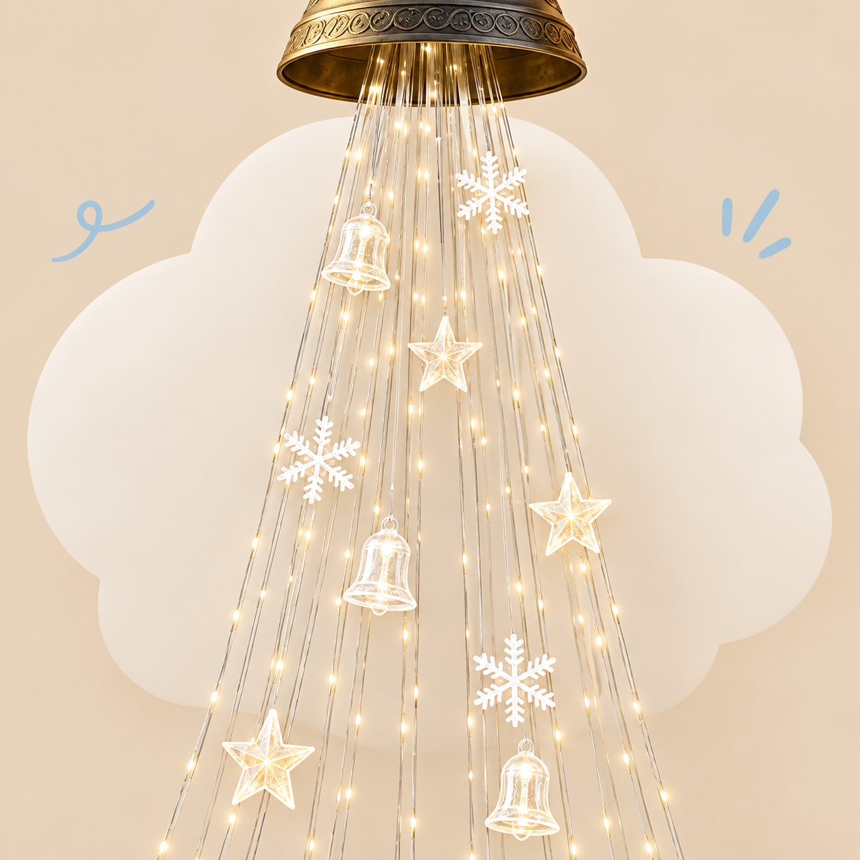 Christmas Bell Cascading-Light Garden Decoration