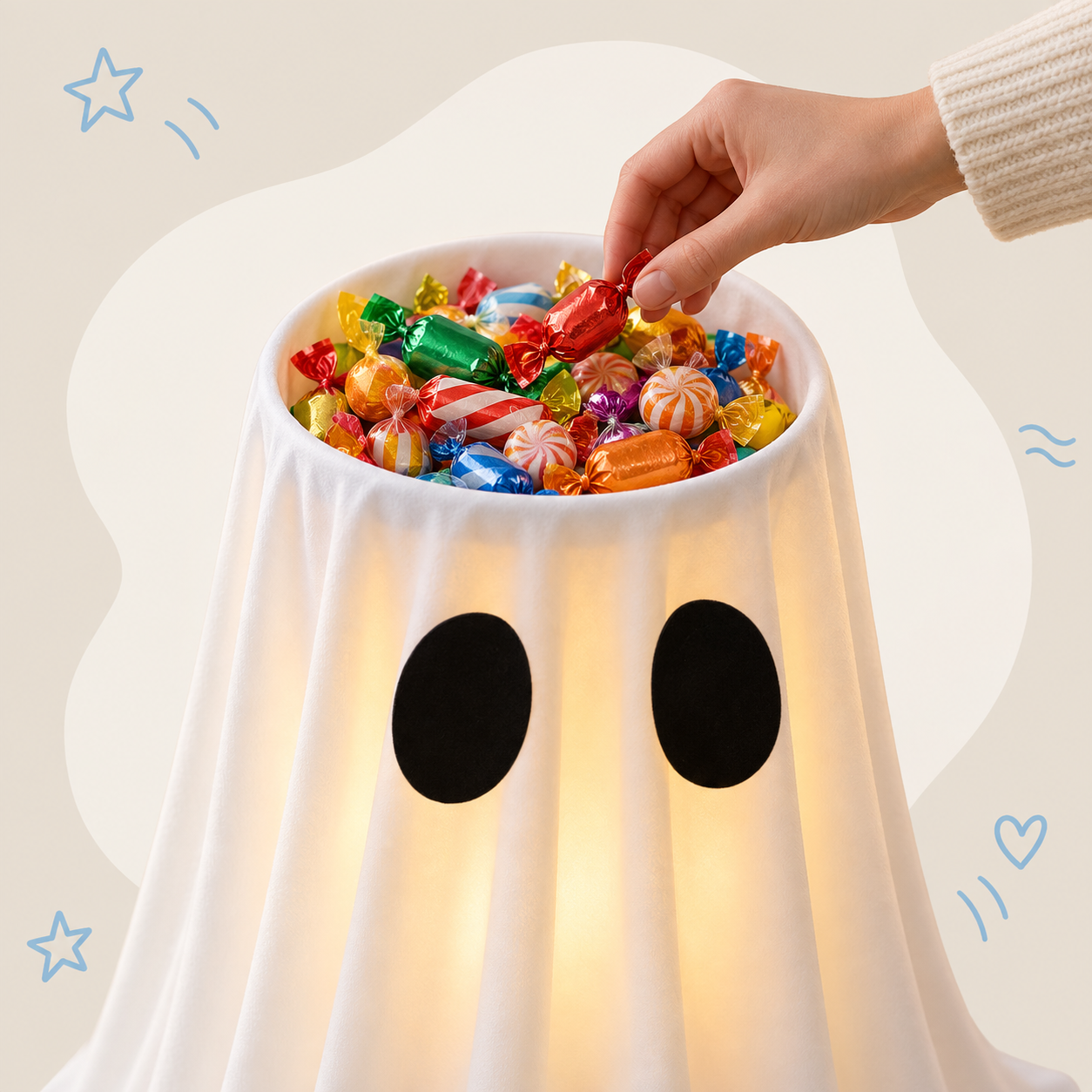 Light-Up Ghost Candy Bowl Stand、