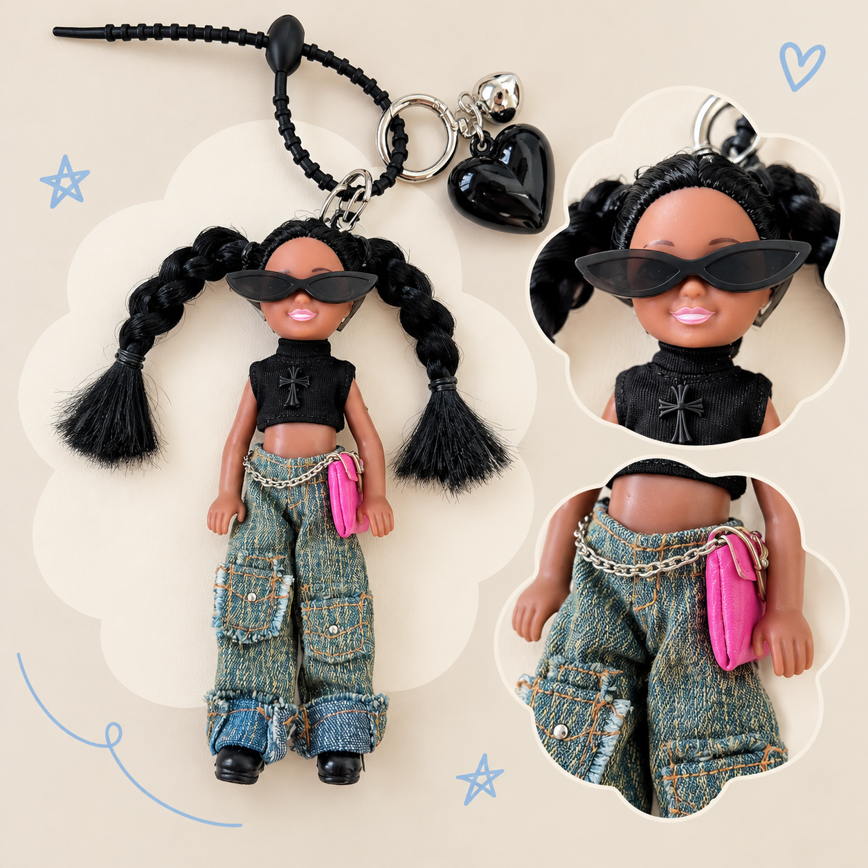 Furry Doll Bag Charm