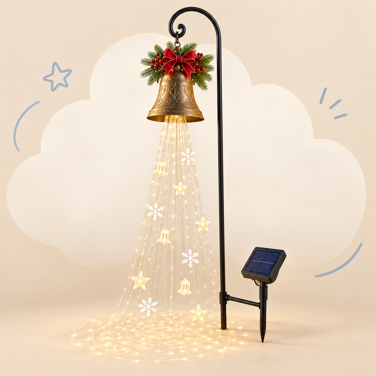 Christmas Bell Cascading-Light Garden Decoration