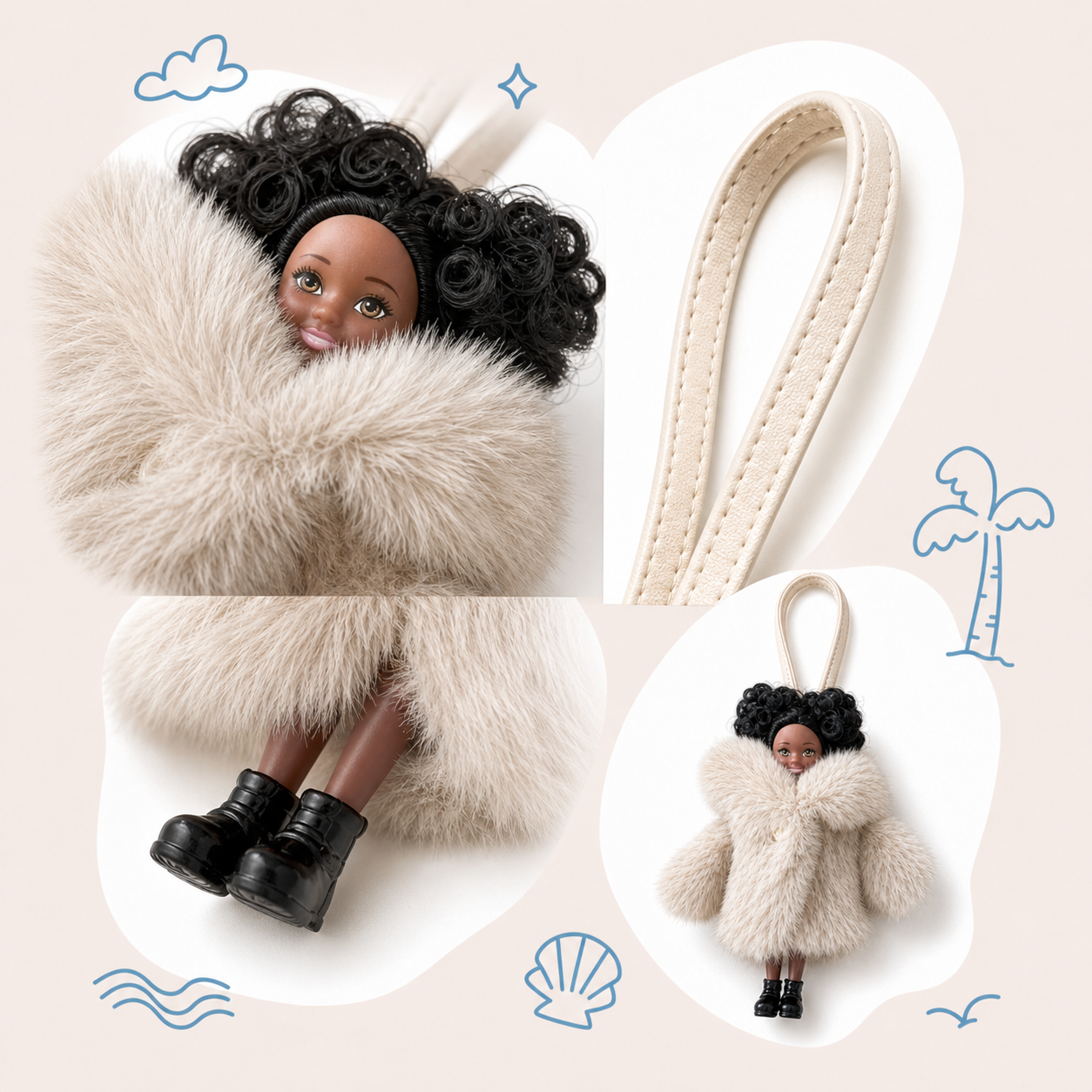 Furry Doll Bag Charm
