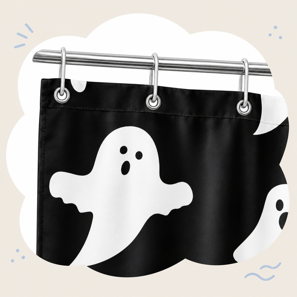 Boo Ghost Halloween Shower Curtain