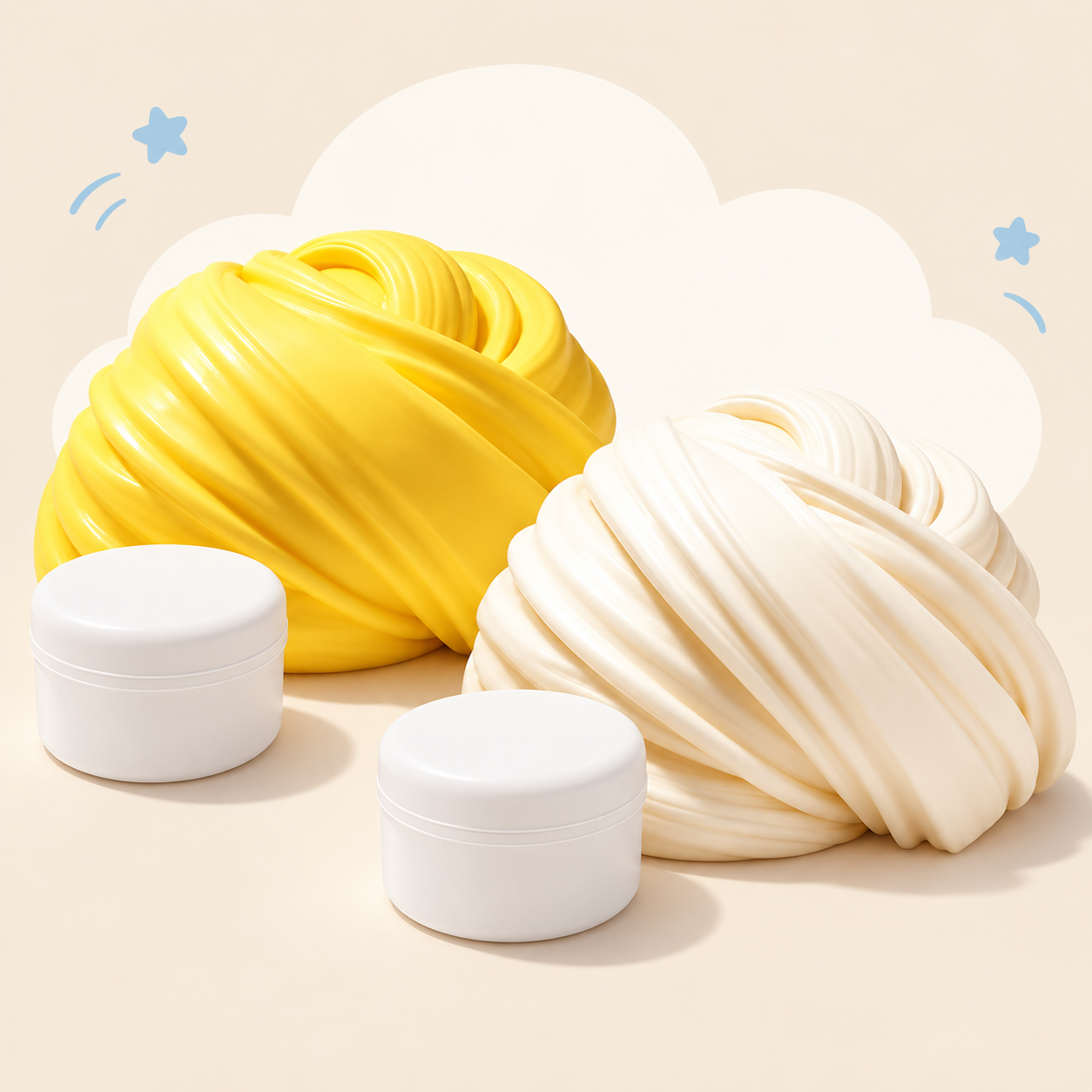 Pastel Butter-Style Slime in a Resealable Jar