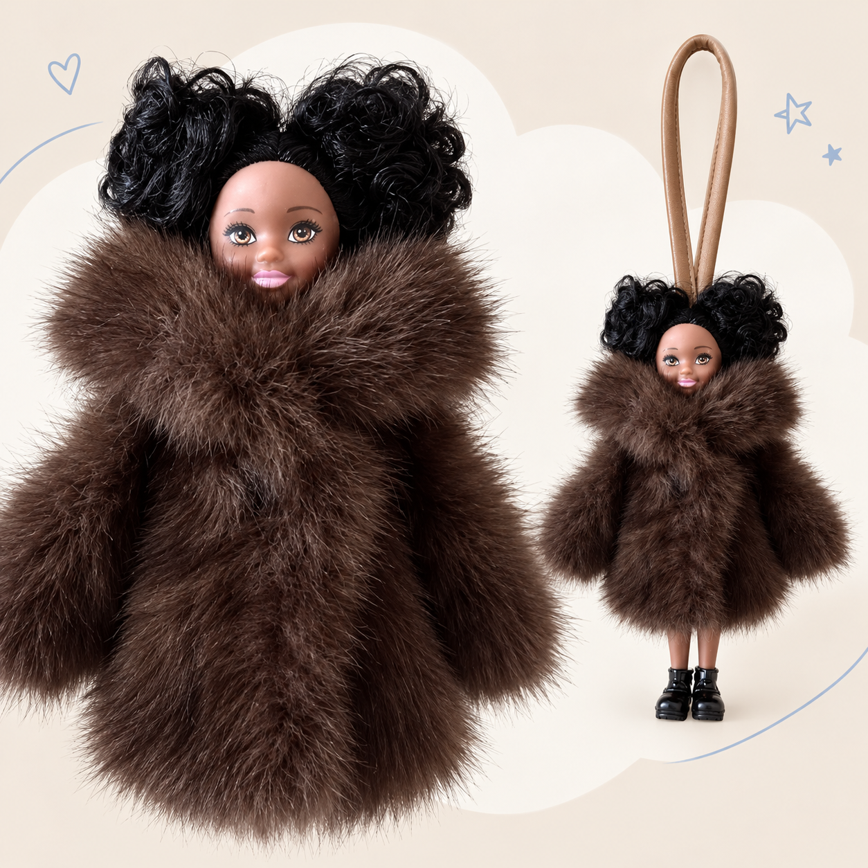 Furry Doll Bag Charm