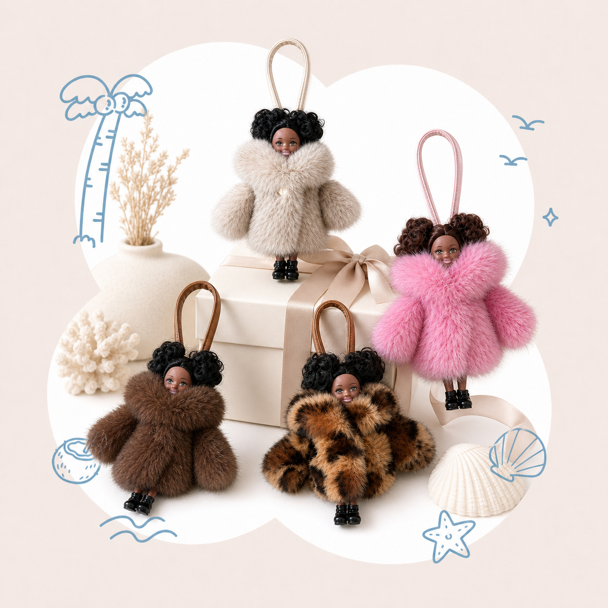 Furry Doll Bag Charm