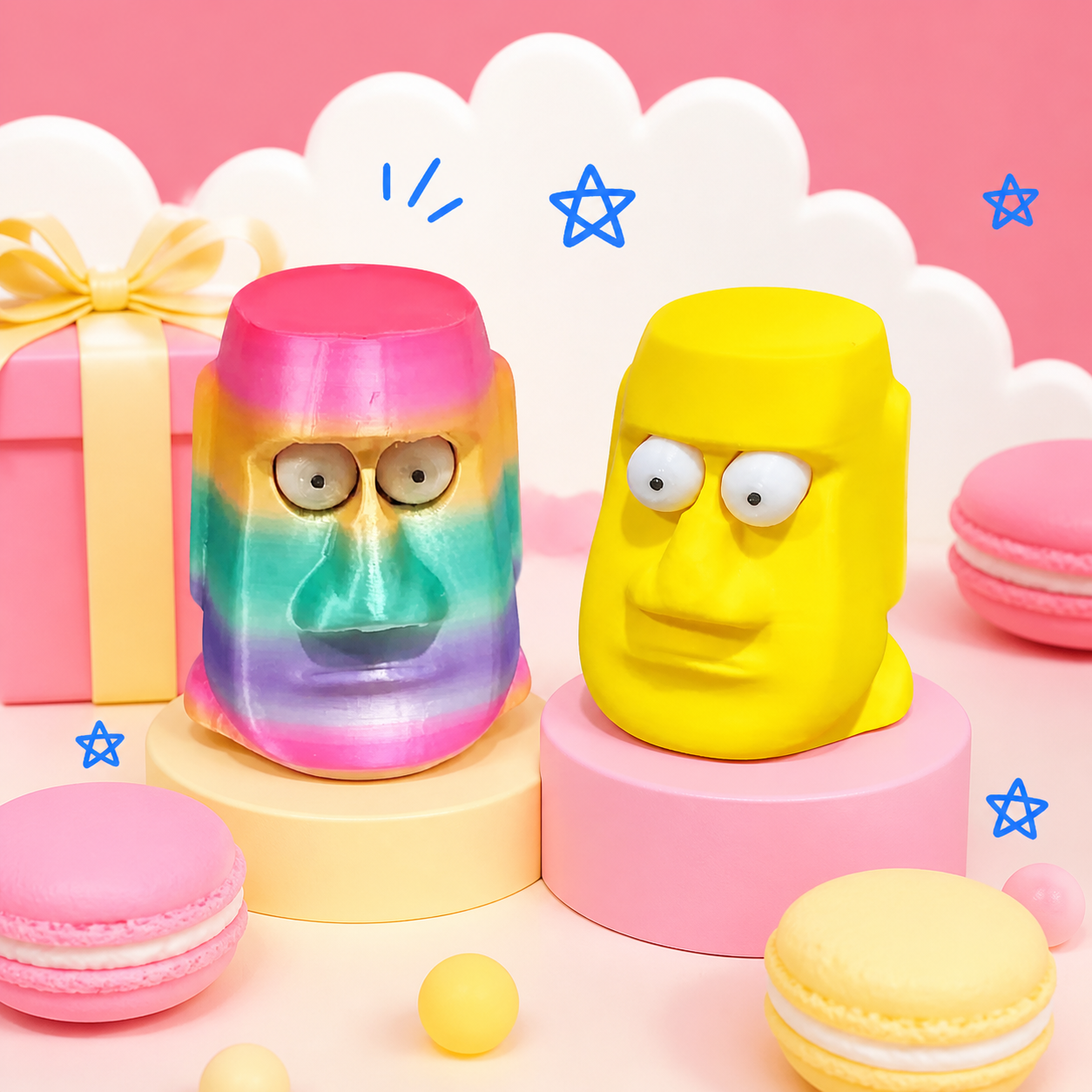 Pop-Eyed Moai Press Toy