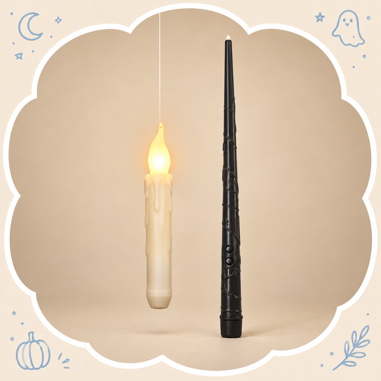 Floating Candle Lights | Warm Hanging Decor for Halloween and Dinner Parties