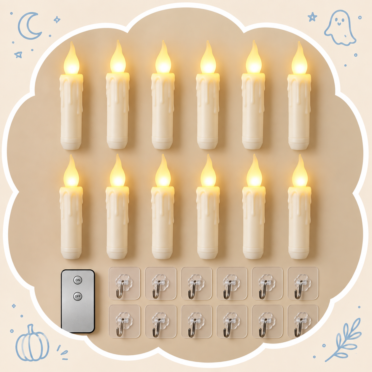 Floating Candle Lights | Warm Hanging Decor for Halloween and Dinner Parties