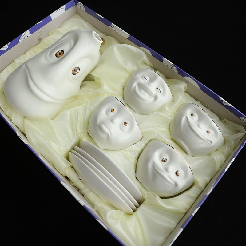 Funny 3D Face Ceramic Tea Set