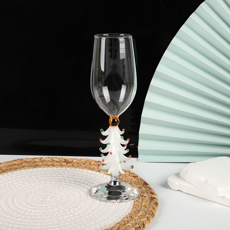 Christmas Tree Glass Goblet