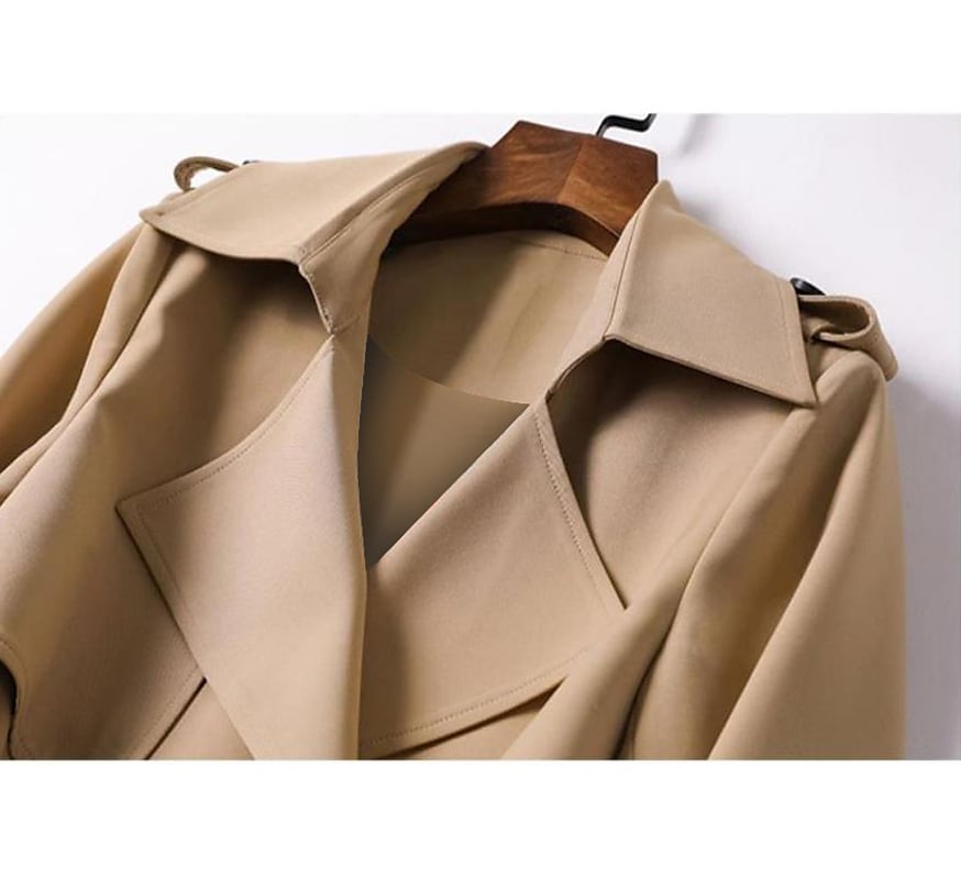 Women's Trench Coat Fall Double Breasted Lapel Long Coat with Belt Winter Warm Windproof Jacket with Pockets Maillard Black Blue Camel Beige Daily S M L XL XXL 3XL 2024 - $49.99 –P1