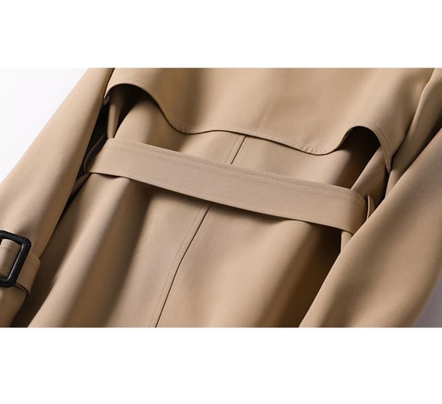 Women's Trench Coat Fall Double Breasted Lapel Long Coat with Belt Winter Warm Windproof Jacket with Pockets Maillard Black Blue Camel Beige Daily S M L XL XXL 3XL 2024 - $49.99 –P3