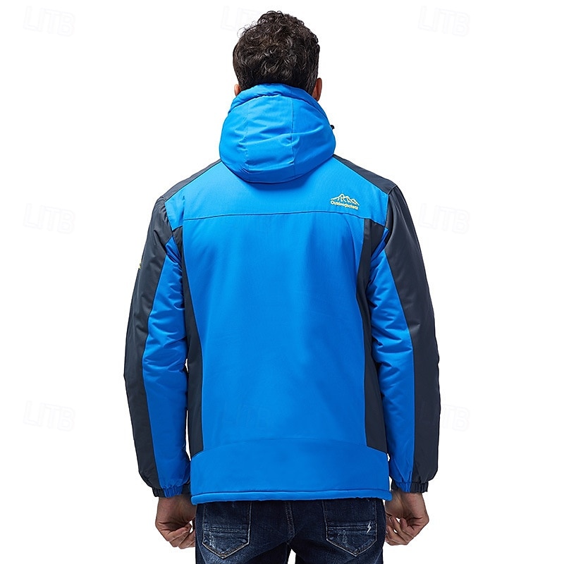 Men's Hoodie Jacket Ski Jacket Hiking Fleece Jacket Winter Outdoor Thermal Warm Fleece Lining Waterproof Windproof Outerwear Windbreaker Softshell Jacket Coat Skiing Ski Snowboard Fishing Black 2024 - $54.99 –P5