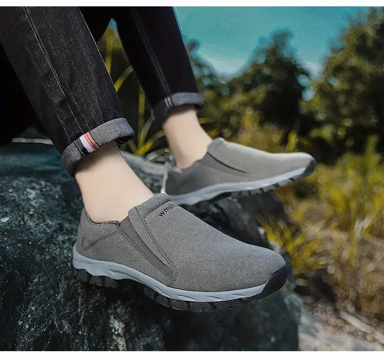 mens breathable lightweight slip on casual shoes outdoor non slip soft sole sneakers spring and summer details 4
