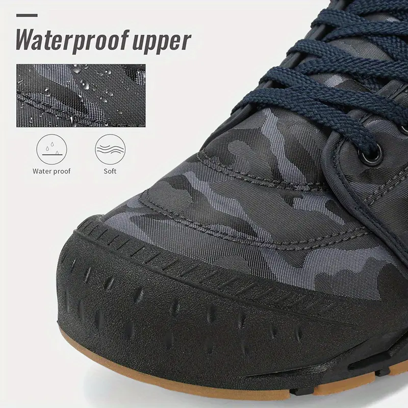 mens snow boots winter thermal shoes windproof hiking boots with fuzzy lining details 1