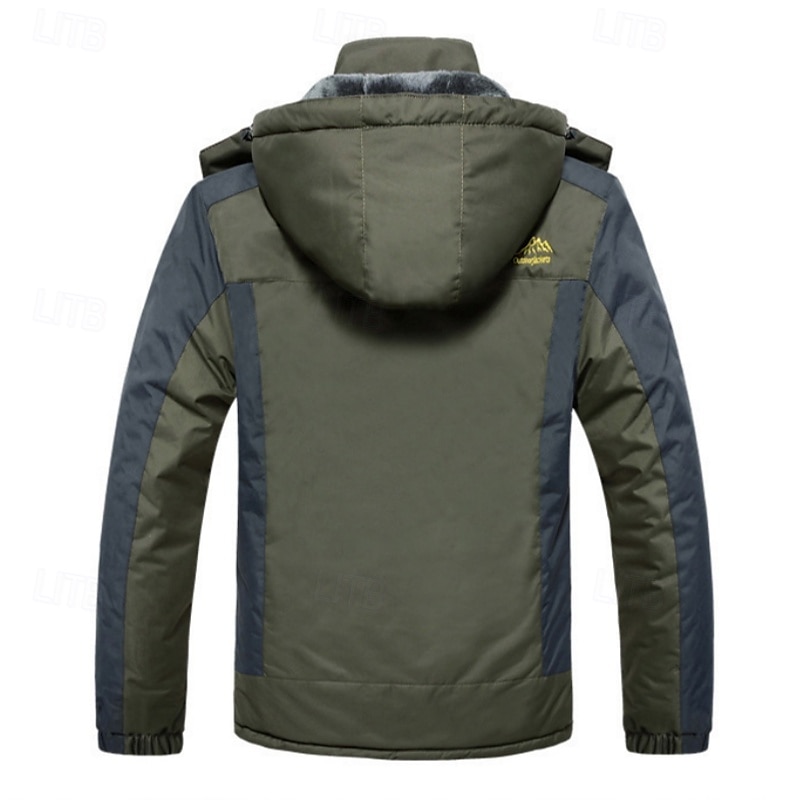 Men's Hoodie Jacket Ski Jacket Hiking Fleece Jacket Winter Outdoor Thermal Warm Fleece Lining Waterproof Windproof Outerwear Windbreaker Softshell Jacket Coat Skiing Ski Snowboard Fishing Black 2024 - $54.99 –P9