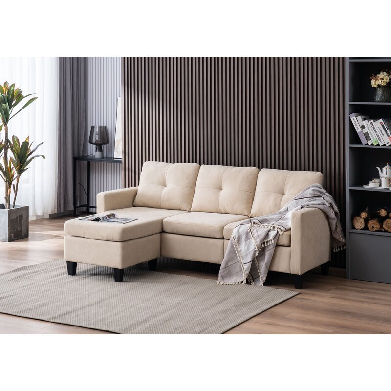 Almendarez 77 ′Wide Reversible Modular Sofa & Chaise With Ottoman