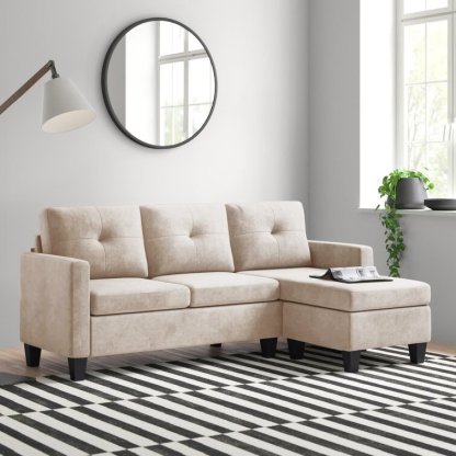 Almendarez 77 ′Wide Reversible Modular Sofa & Chaise With Ottoman