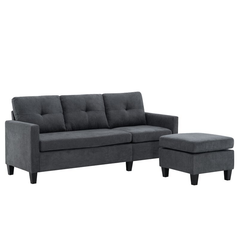 Almendarez 77 ′Wide Reversible Modular Sofa & Chaise With Ottoman